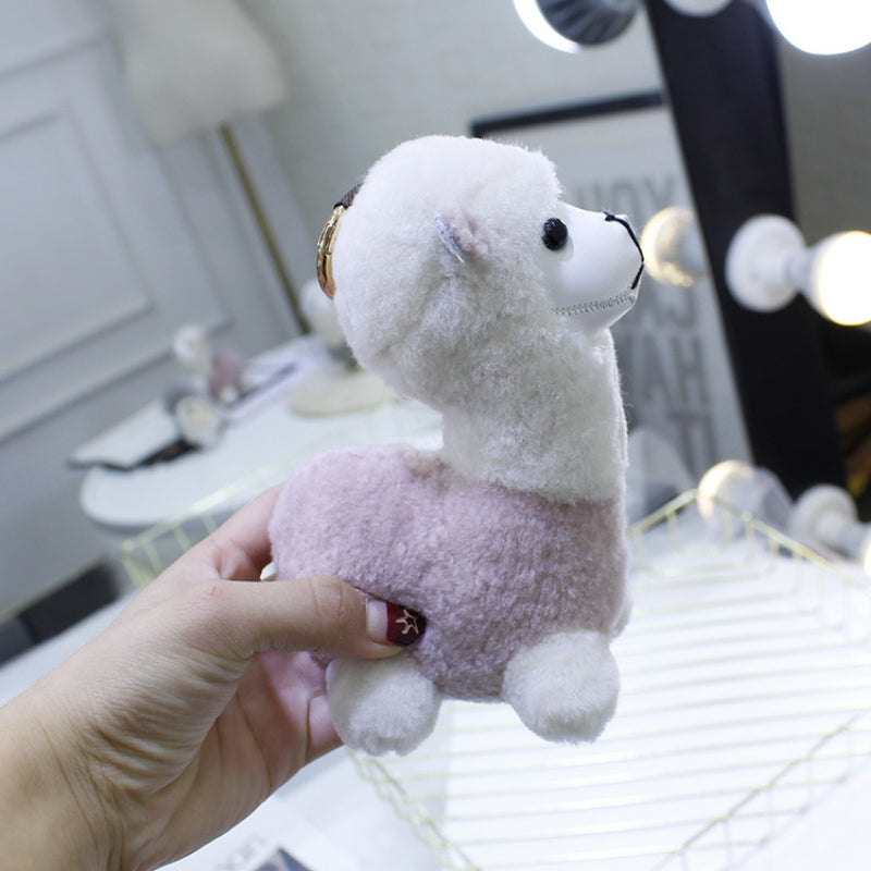 ALPACA FUR BAG CHARM KEYCHAIN ACCESSORY
