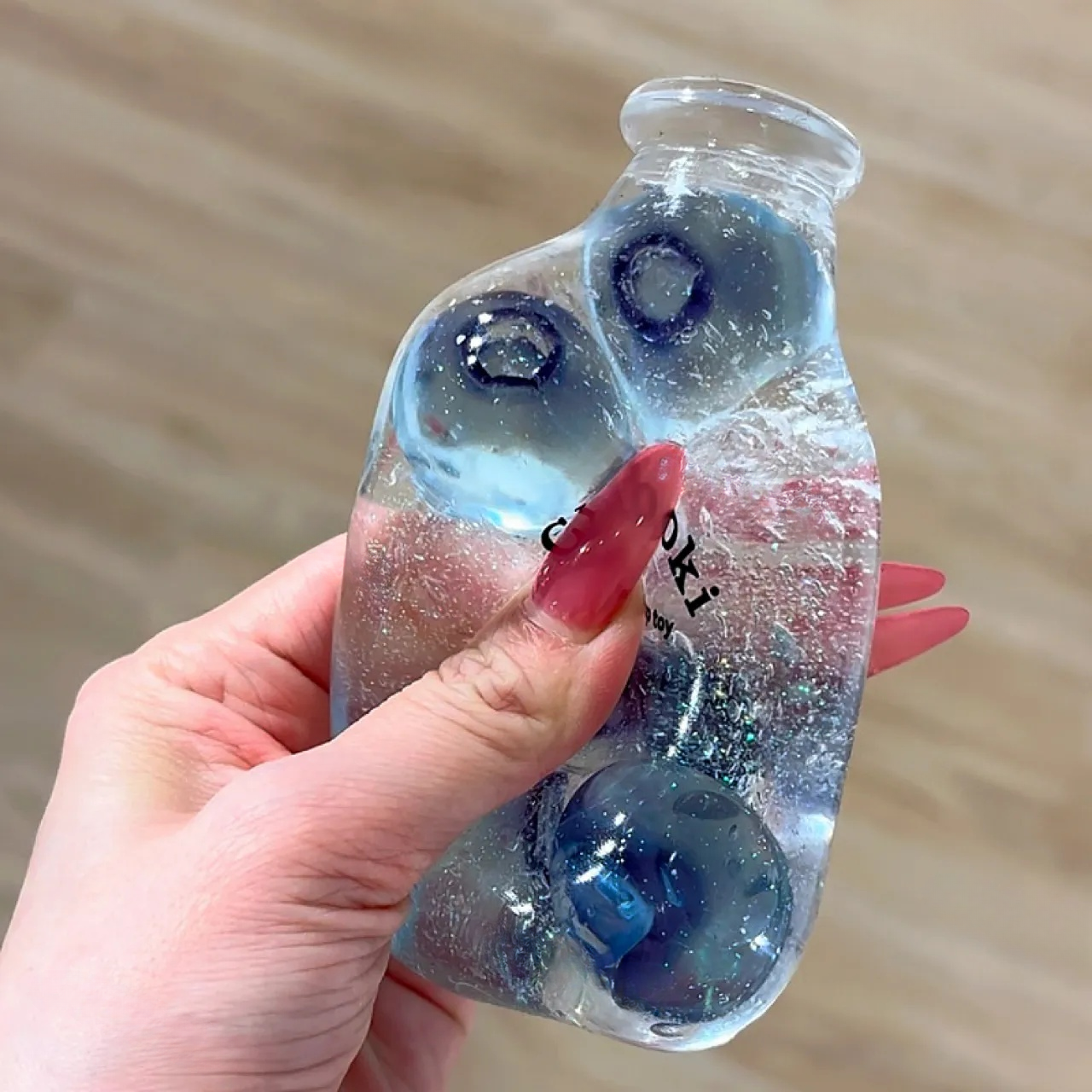 GLASS FRUIT CANDY BOTTLE SQUISHY