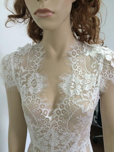 Sexy See Through Halter White Lace Triangle Jumpsuit