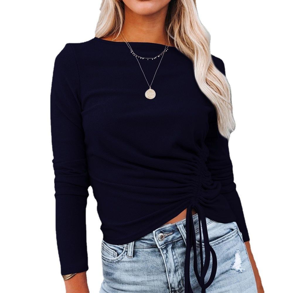 FASHION SLIM DRAWSTRING SWEATER TOP