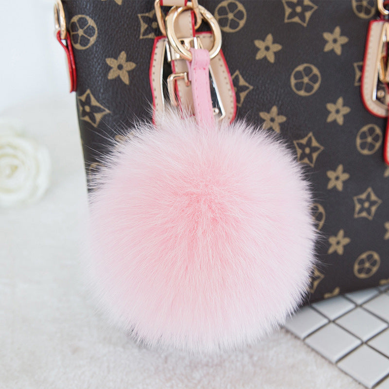 WHOLESALE FOX FUR POM POM KEYCHAINS