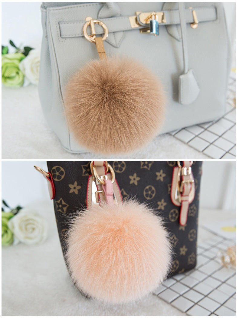 WHOLESALE FOX FUR POM POM KEYCHAINS