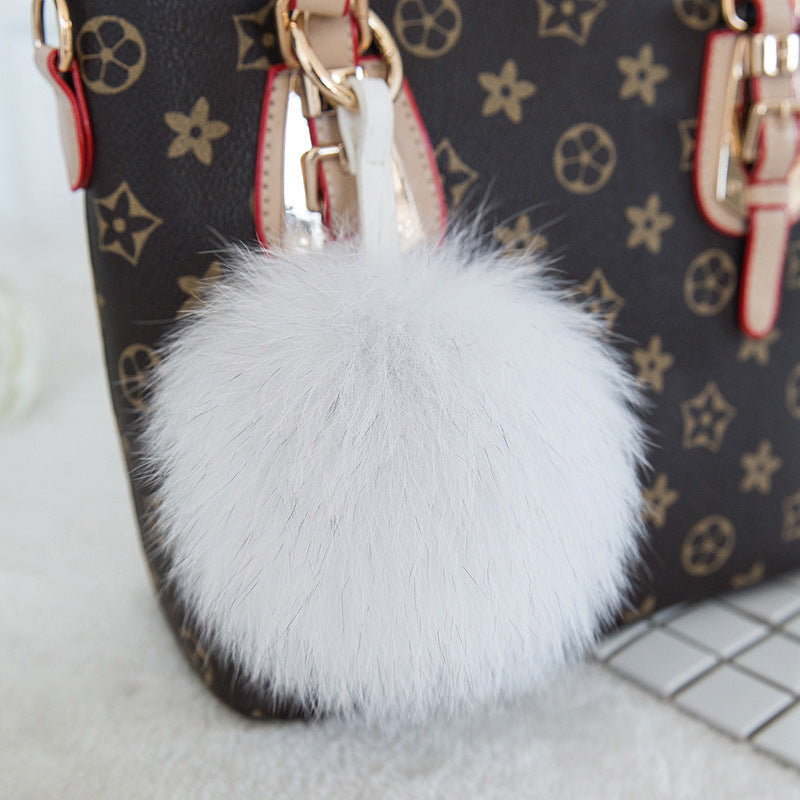 WHOLESALE FOX FUR POM POM KEYCHAINS