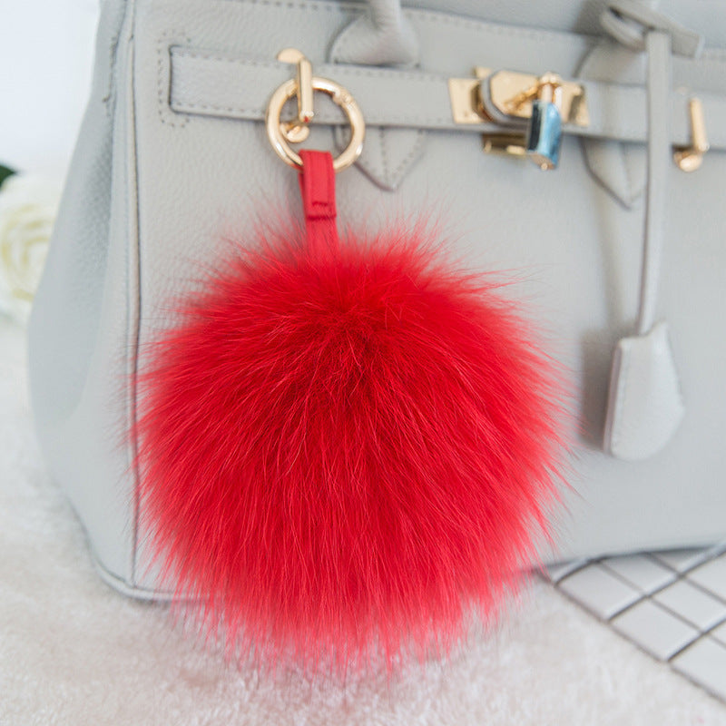 WHOLESALE FOX FUR POM POM KEYCHAINS