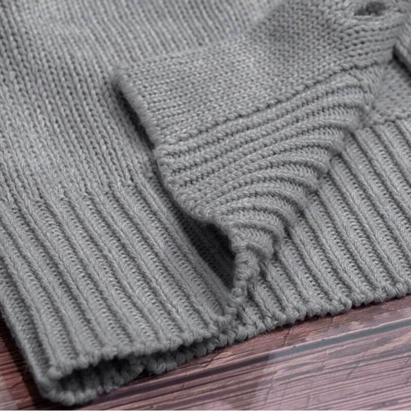 Hooded ButtonThick Knit Cardigan