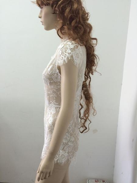 Sexy See Through Halter White Lace Triangle Jumpsuit