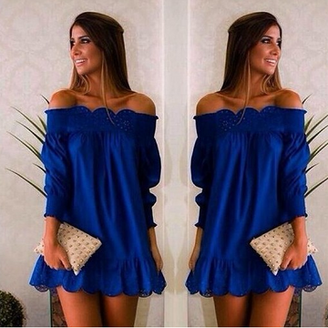 Sexy Off Shoulder Long Sleeve Short Dress