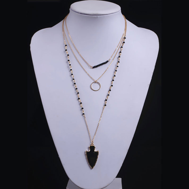 RETRO ARROW BEADS LONG NECKLACE