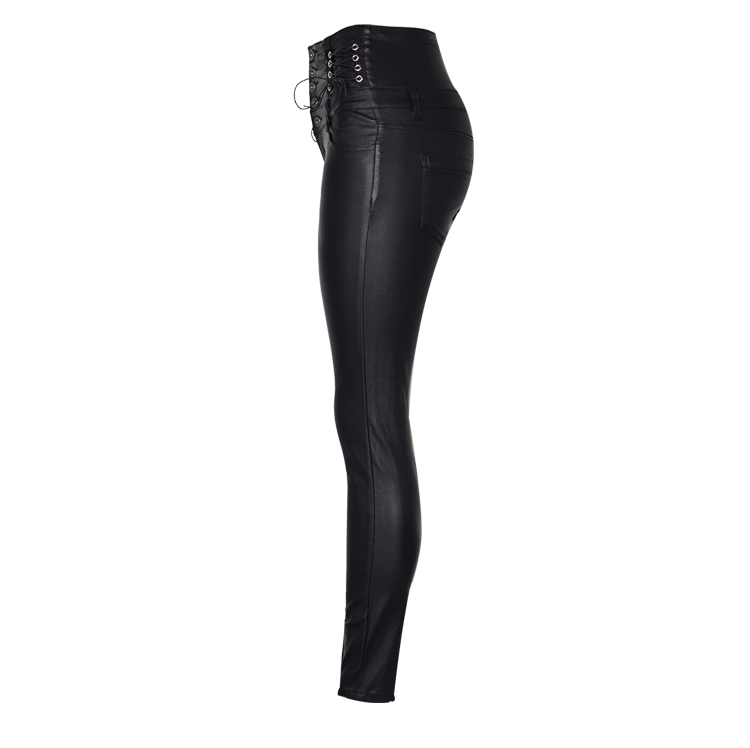 High Waist Buttons Packets Pure Color Slim Long Skinny Pants