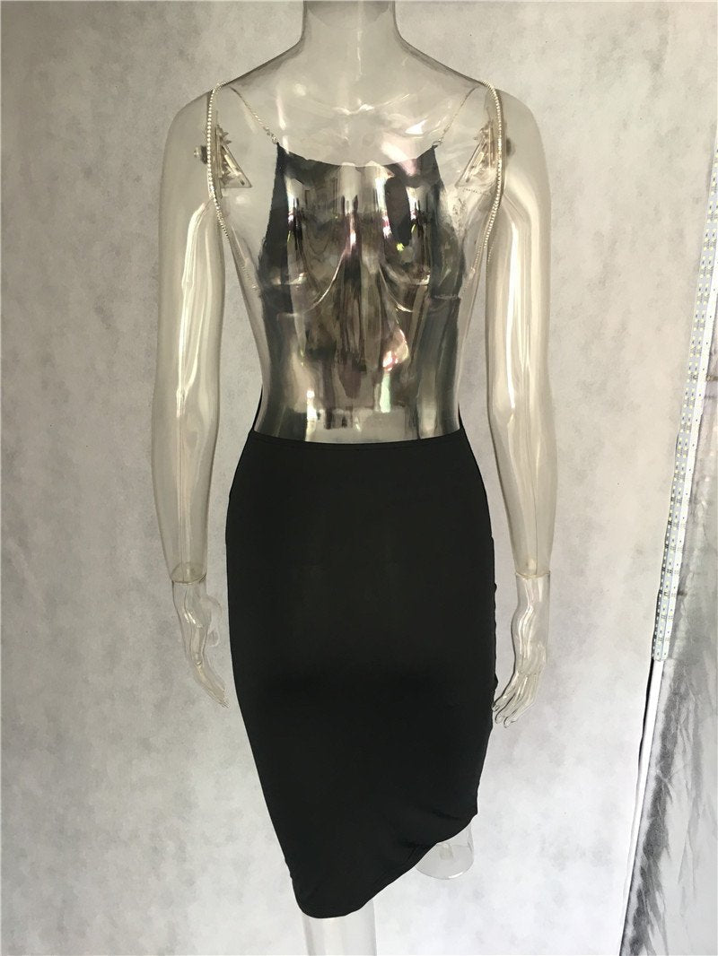 O-Neck Strap Backless Bodycon Casual Club Mini Dress