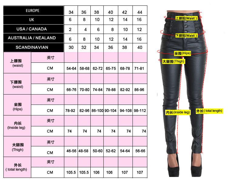 High Waist Buttons Packets Pure Color Slim Long Skinny Pants