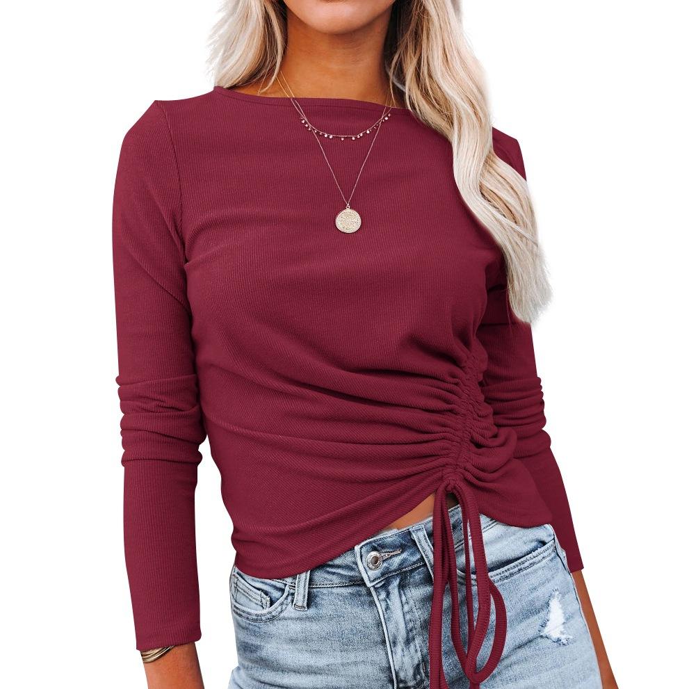 FASHION SLIM DRAWSTRING SWEATER TOP