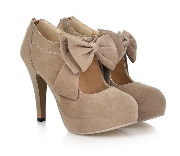 Cute Black Bow knot High Heels Fashion Shoes