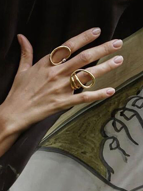 SIMPLE NORMCORE SOLID COLOR GEOMETRIC RINGS ACCESSORIES