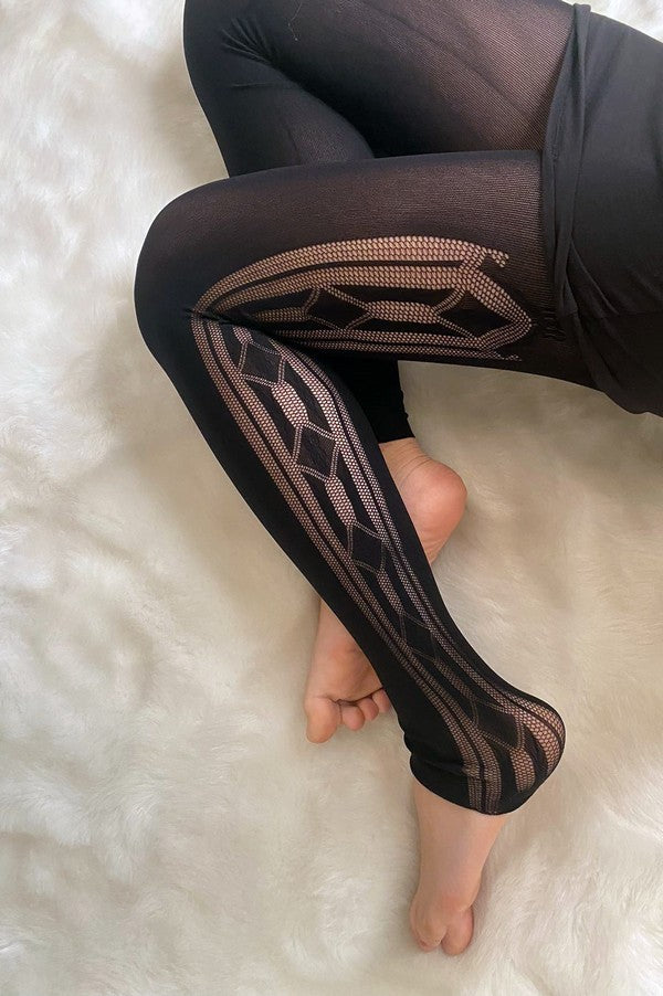 LADY'S FASHION DESIGNED FOOTLESS PANTYHOSE