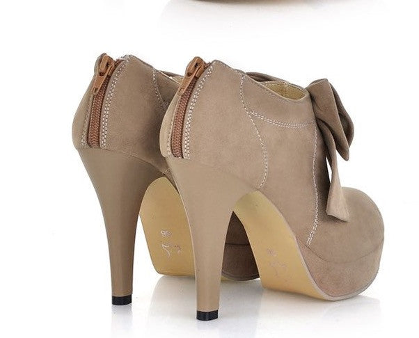 Cute Black Bow knot High Heels Fashion Shoes