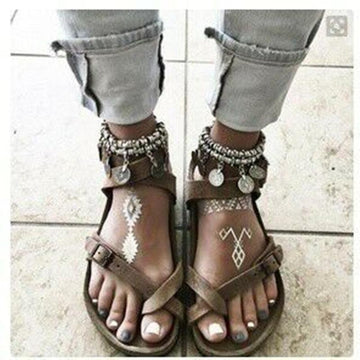 Free Shipping Clearence Belt Buckle Pure Color Thong Women Flat Beach Sandals