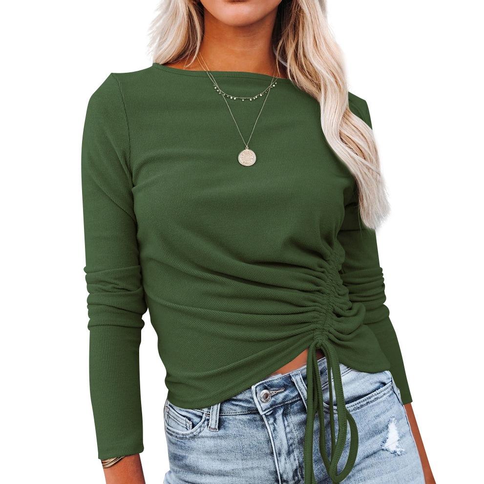 FASHION SLIM DRAWSTRING SWEATER TOP