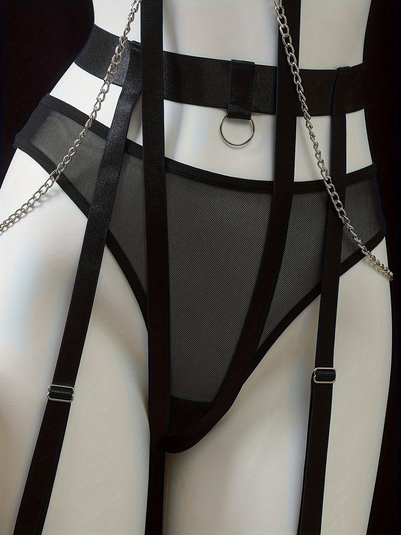 EUROPEAN AND AMERICAN TRENDY HEAVY-DUTY ROLEPLAY HOMEWEAR SET WITH STRAPS AND GARTER BELTS