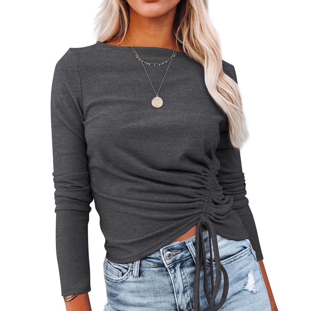 FASHION SLIM DRAWSTRING SWEATER TOP