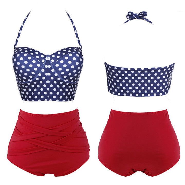 Heart Push-up Padded Dot 2 Pcs Set Bikini Swimwear - MeetYoursFashion - 1