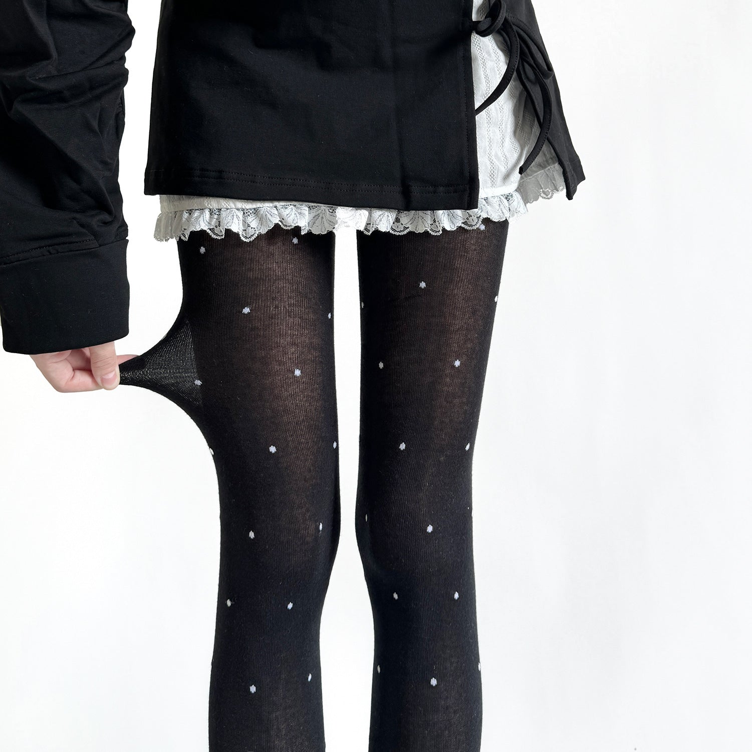 RETRO POLKA DOT JACQUARD PANTYHOSE