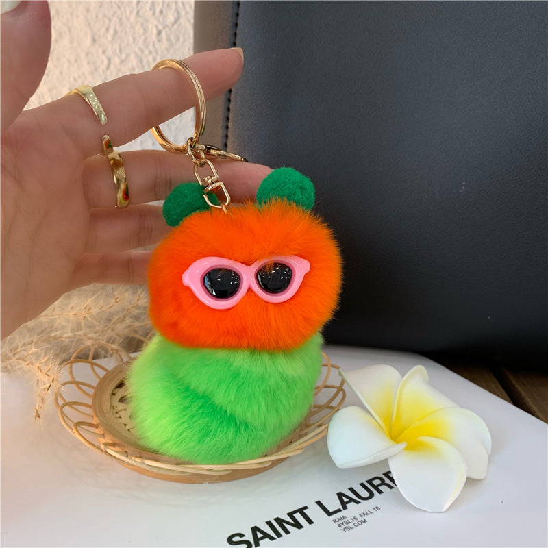 RABBIT FUR BUTTERFLY PERSONALITY DOLL KEYCHAIN ACCESSORY