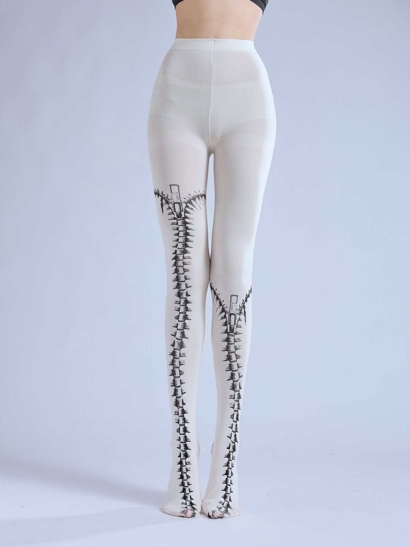 FUN PUNK GOTH ZIP PRINT PANTYHOSE COSPLAY PANTYHOSE