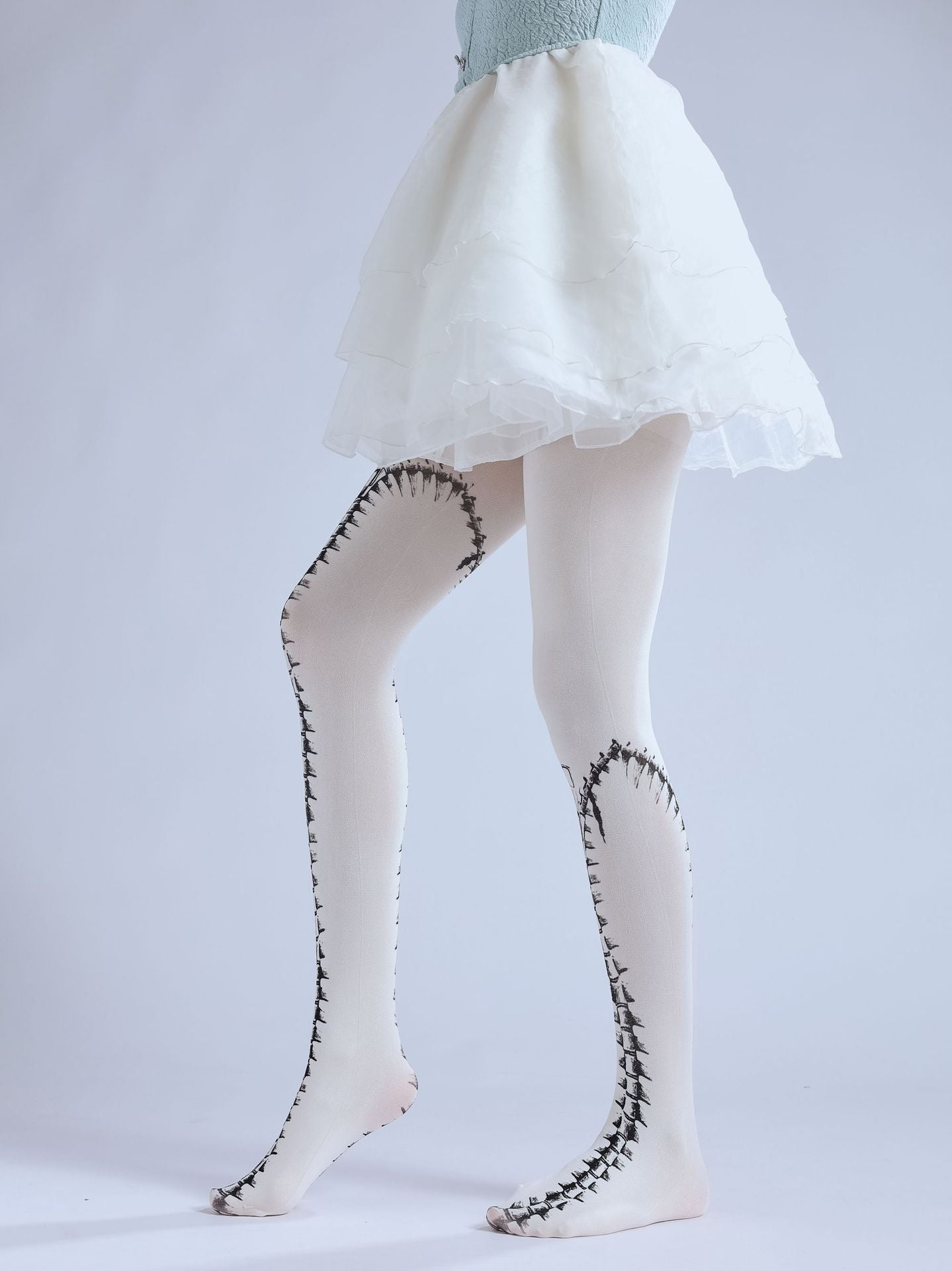 FUN PUNK GOTH ZIP PRINT PANTYHOSE COSPLAY PANTYHOSE