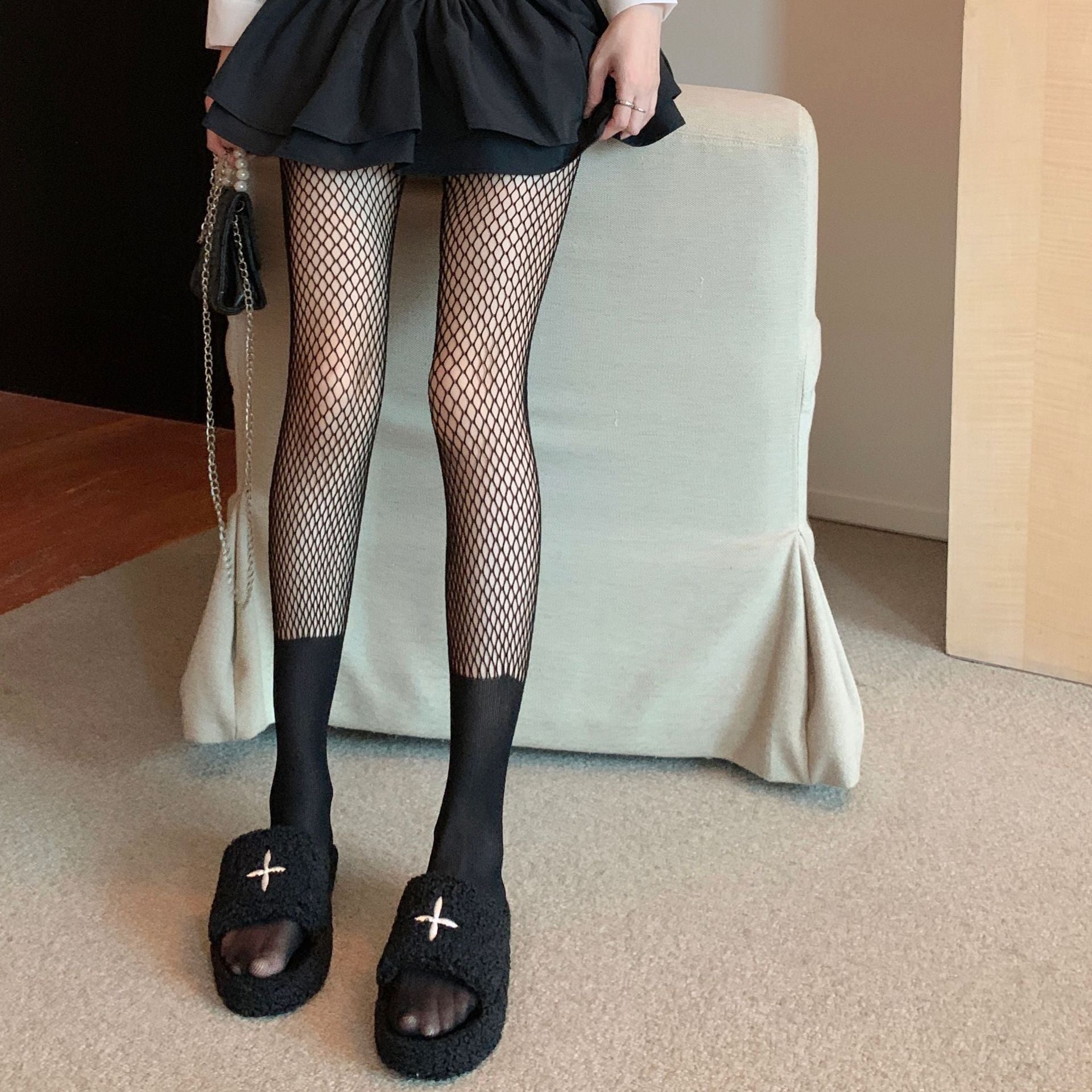 FASHION SUMMER DENSE PATTERN SHORT MEDIUM AND LONG SLIM LEG BOTTOMS PANTYHOSE