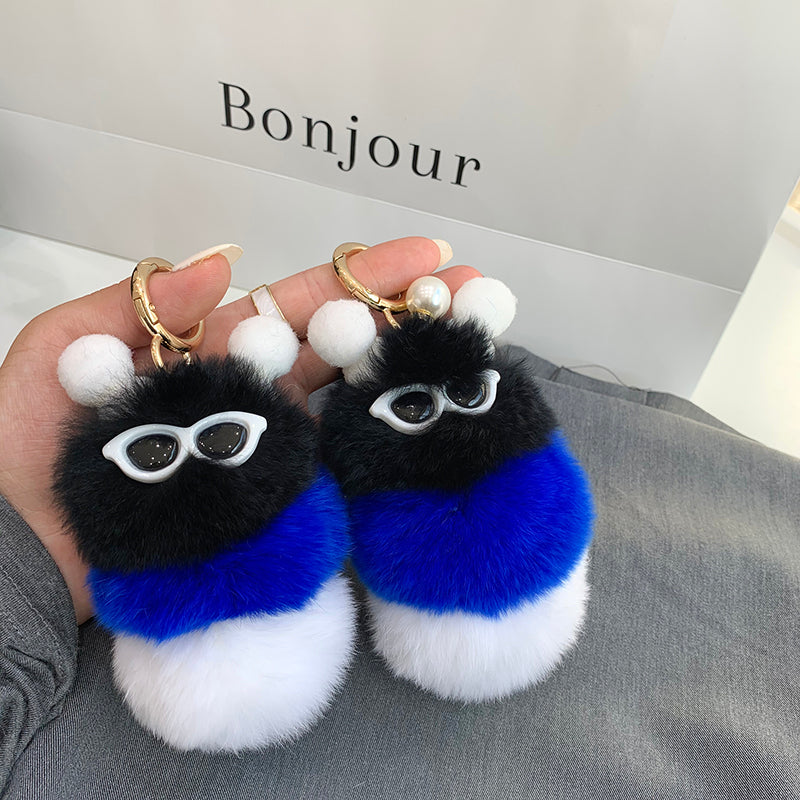 REX RABBIT HAIR UGLY CUTE CATERPILLAR FUR ACCESSORY