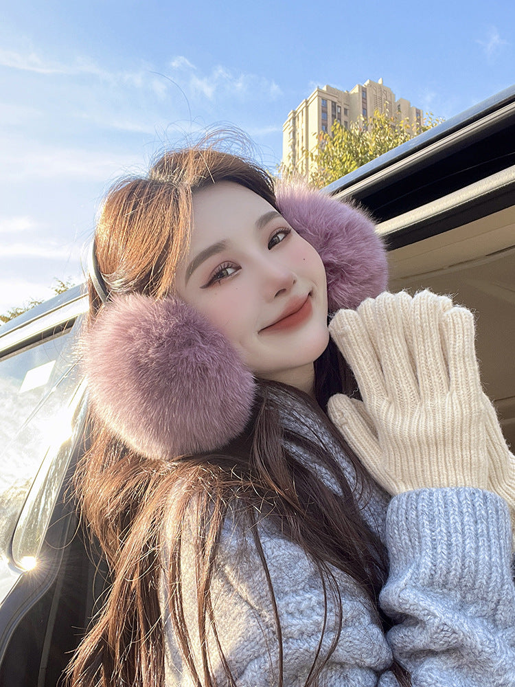 LUXURY REAL FOX FUR EAR MUFFS - WINTER WARMTH