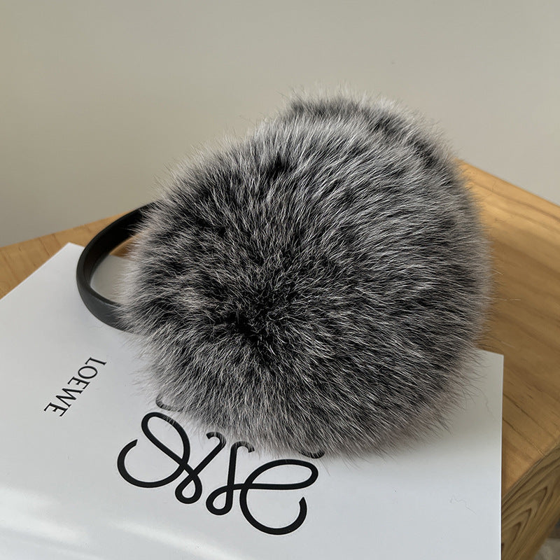 LUXURY REAL FOX FUR EAR MUFFS - WINTER WARMTH
