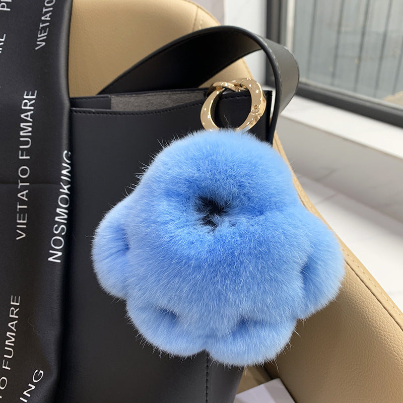 REX RABBIT FUR CAT CLAW KEY CHAIN PLUSH DOLL BEAR PAW ACCESSORY