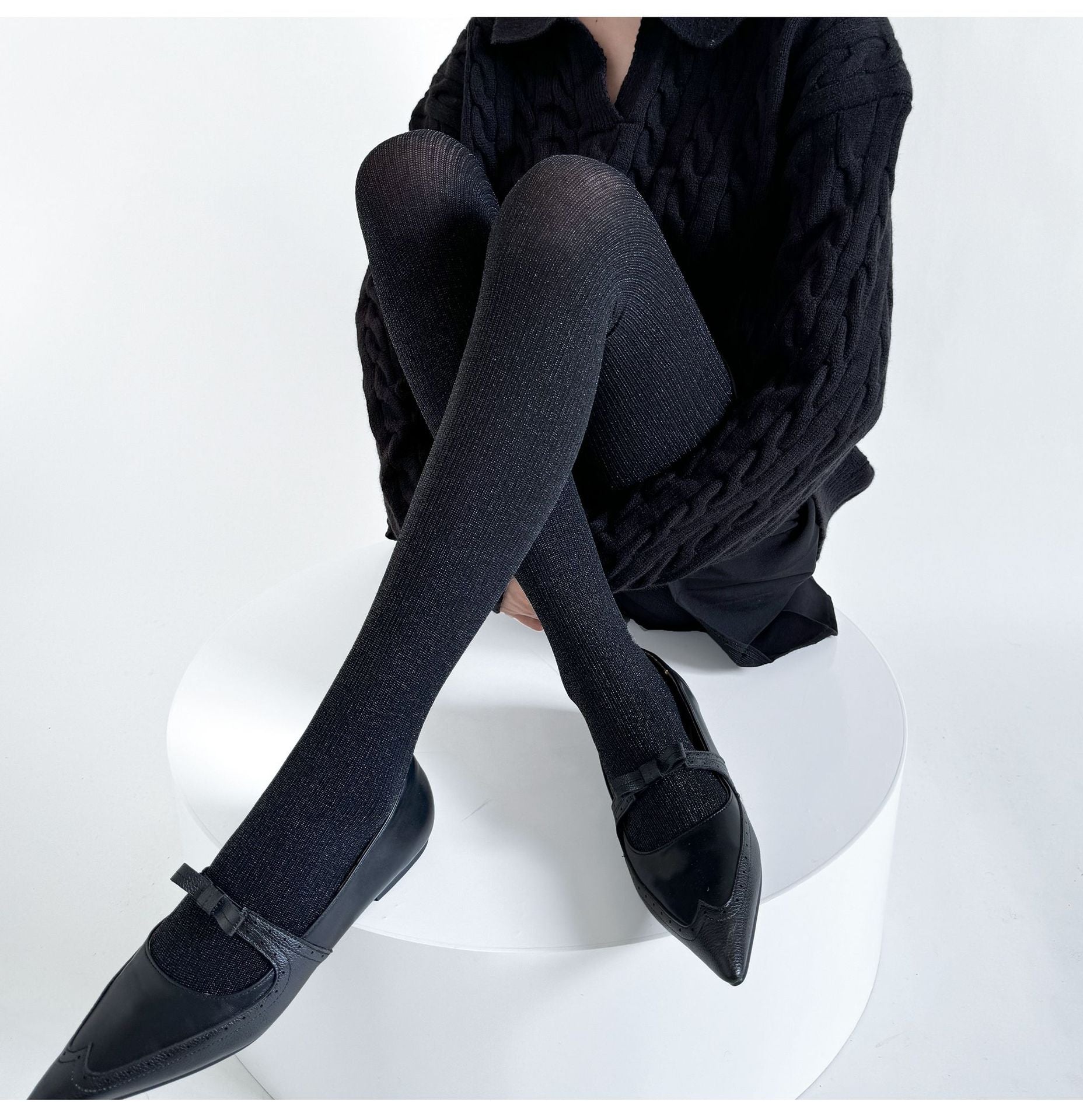 FASHION SHINY SILK VERTICAL STRIP LEGGINGS PANTYHOSE