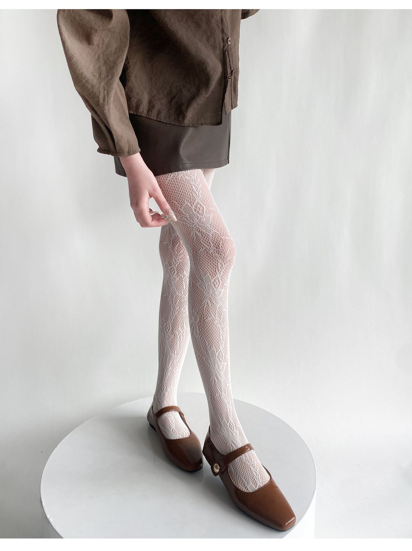 FASHION FLORAL VINTAGE VINE HOLLOW LACE BOTTOM PANTYHOSE LOLITA PANTYHOSE