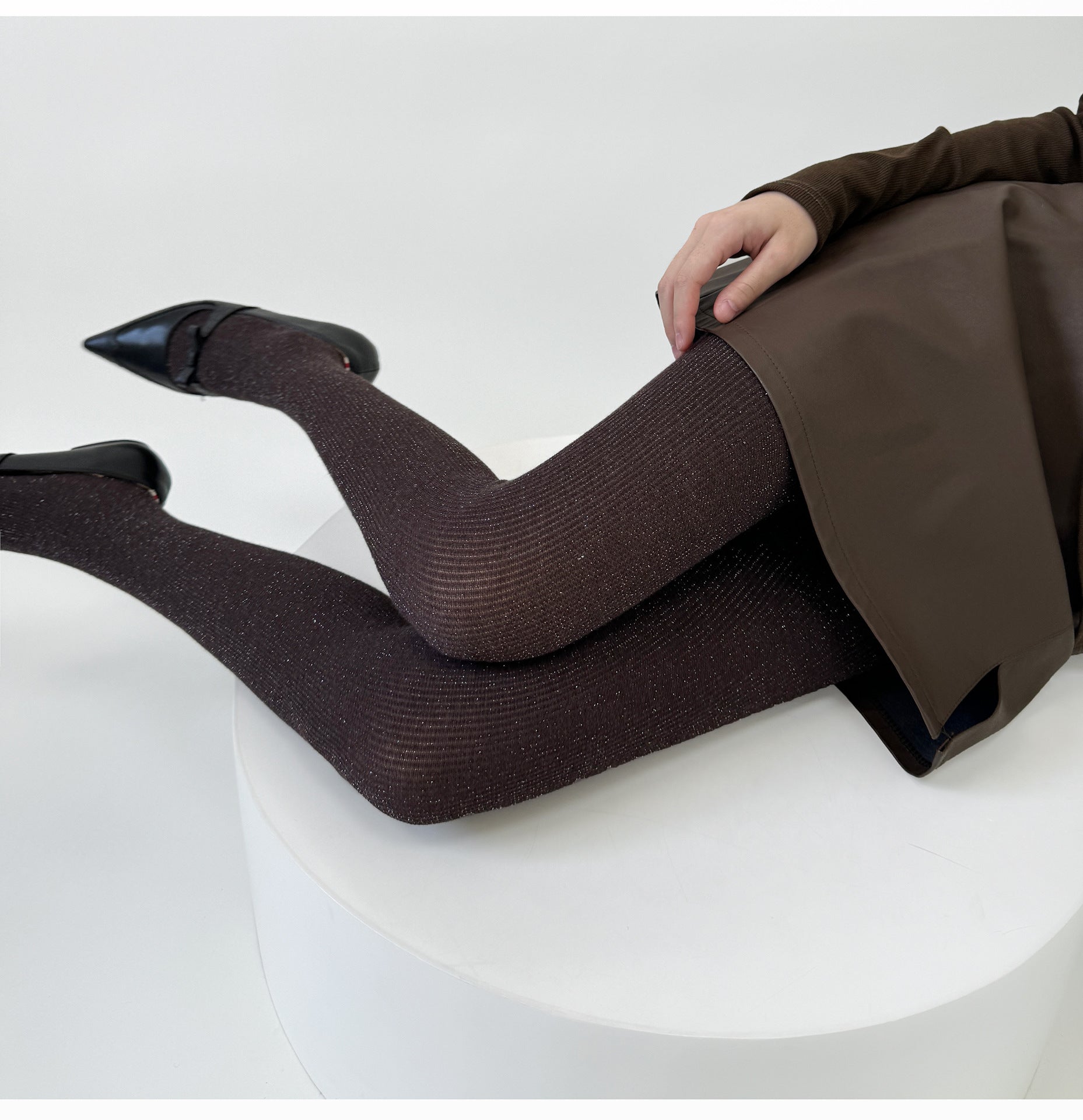 SPRING AND AUTUMN SMALL BRIGHT SILK SLIGHTLY FLASH SILVER SILK MIXED LINE VERTICAL STRIP LEGGINGS PANTYHOSE