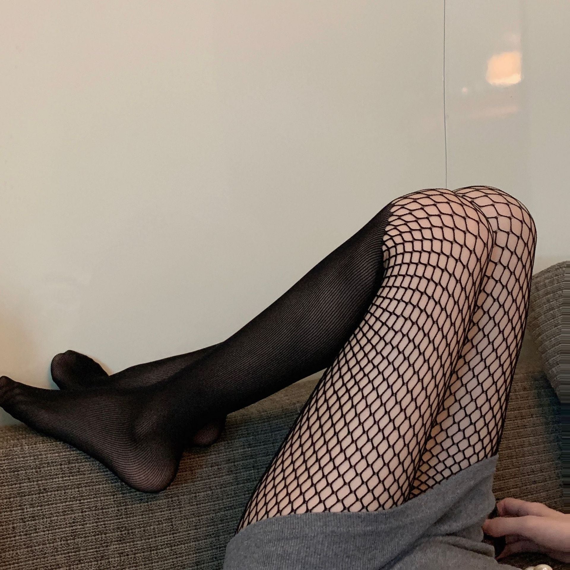 FASHION SUMMER DENSE PATTERN SHORT MEDIUM AND LONG SLIM LEG BOTTOMS PANTYHOSE