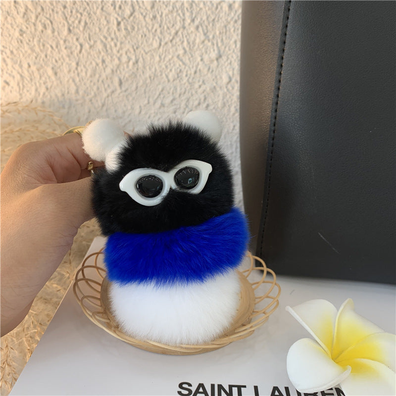 RABBIT FUR BUTTERFLY PERSONALITY DOLL KEYCHAIN ACCESSORY