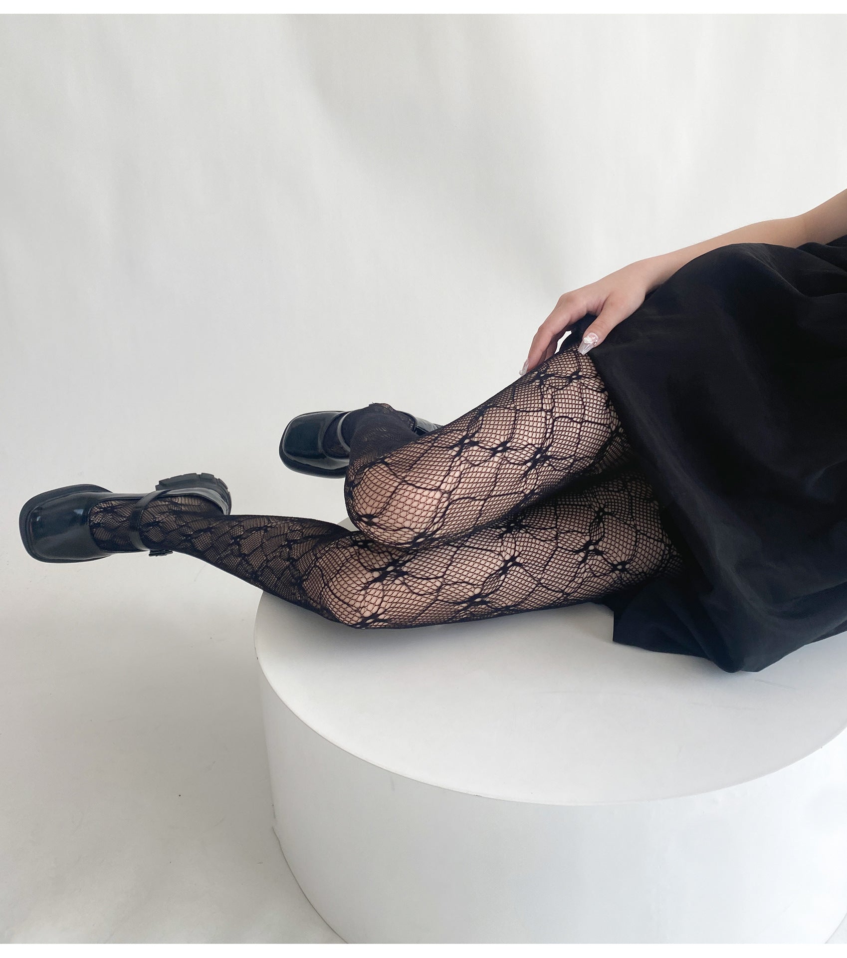 THIN SUMMER LACE Y2K FLORAL HOLLOW LEG SHAPING BOTTOM SOCKS PANTYHOSE