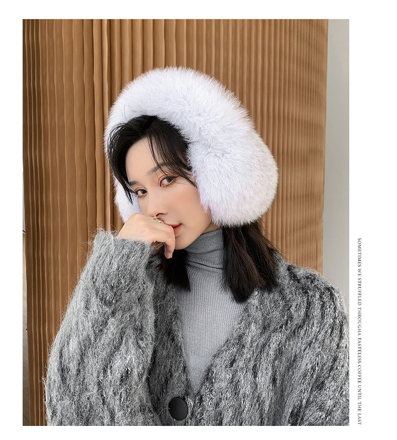 LUXURY REAL FOX FUR EAR MUFFS - WARM WINTER ACCESSORY