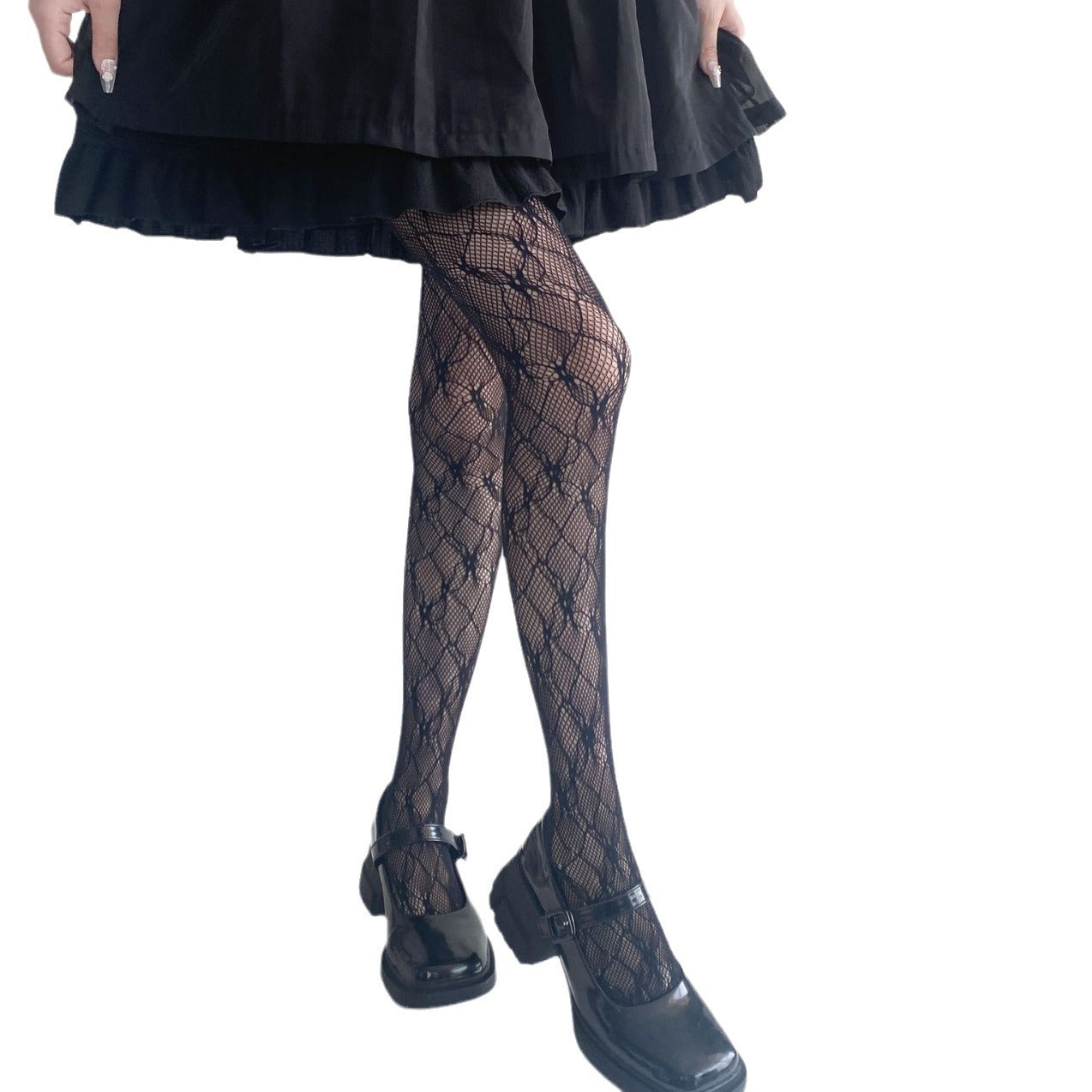 THIN SUMMER LACE Y2K FLORAL HOLLOW LEG SHAPING BOTTOM SOCKS PANTYHOSE