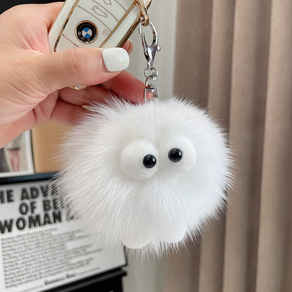 REAL FOX HAIR SMALL COAL BALL SPIRIT BOOKCASE ACCESSORY