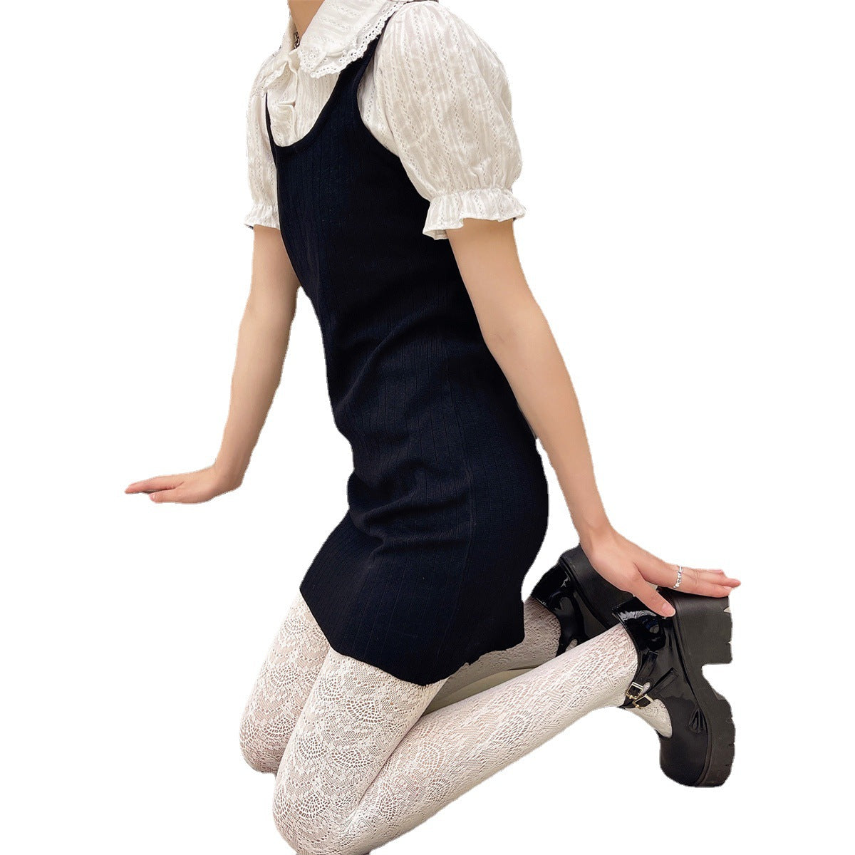 FASHION JACQUARD HOLLOW MESH SOCKS LOLI GIRL BOTTOM PANTYHOSE