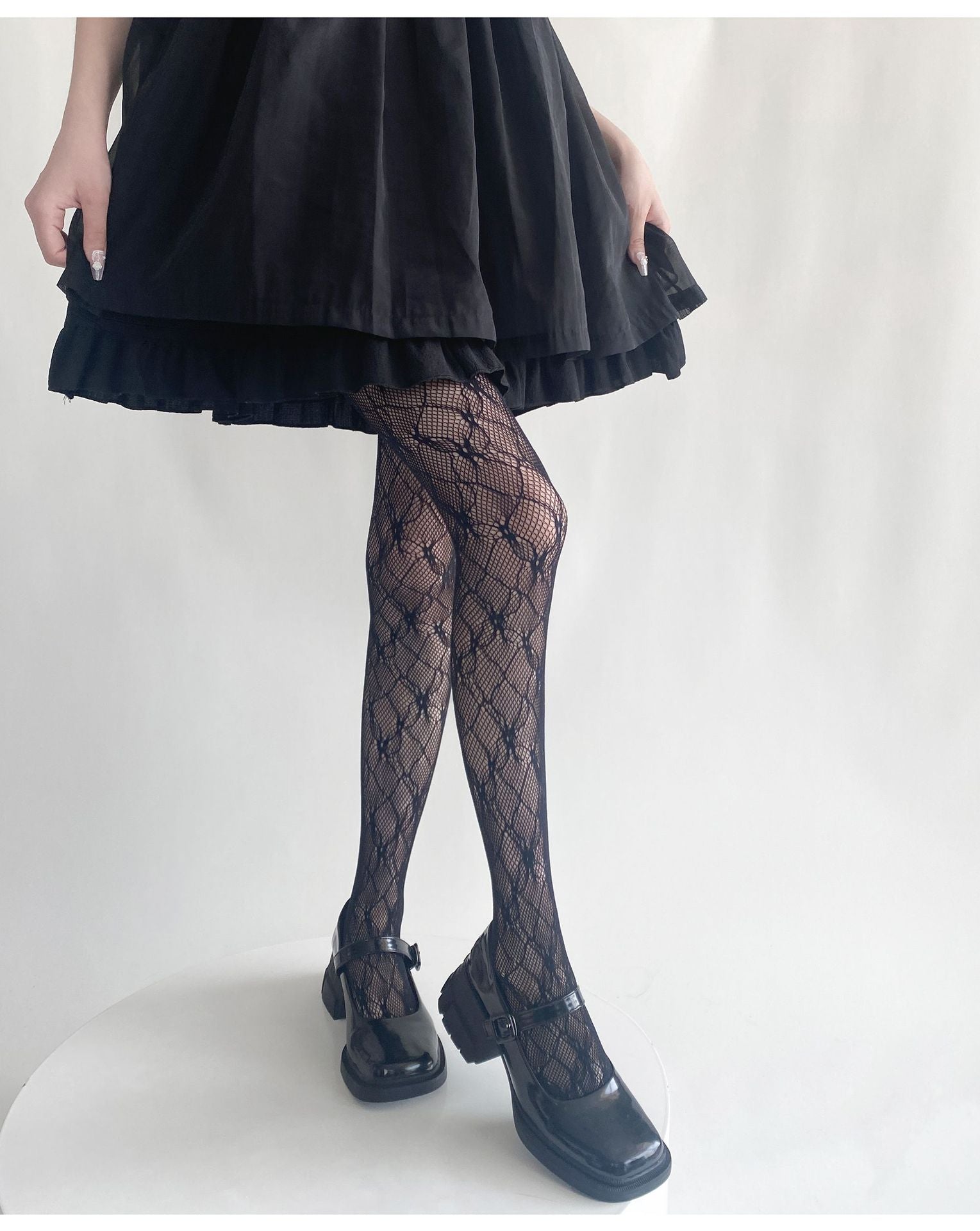 THIN SUMMER LACE Y2K FLORAL HOLLOW LEG SHAPING BOTTOM SOCKS PANTYHOSE