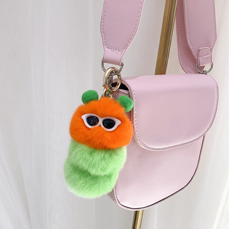REX RABBIT HAIR UGLY CUTE CATERPILLAR FUR ACCESSORY