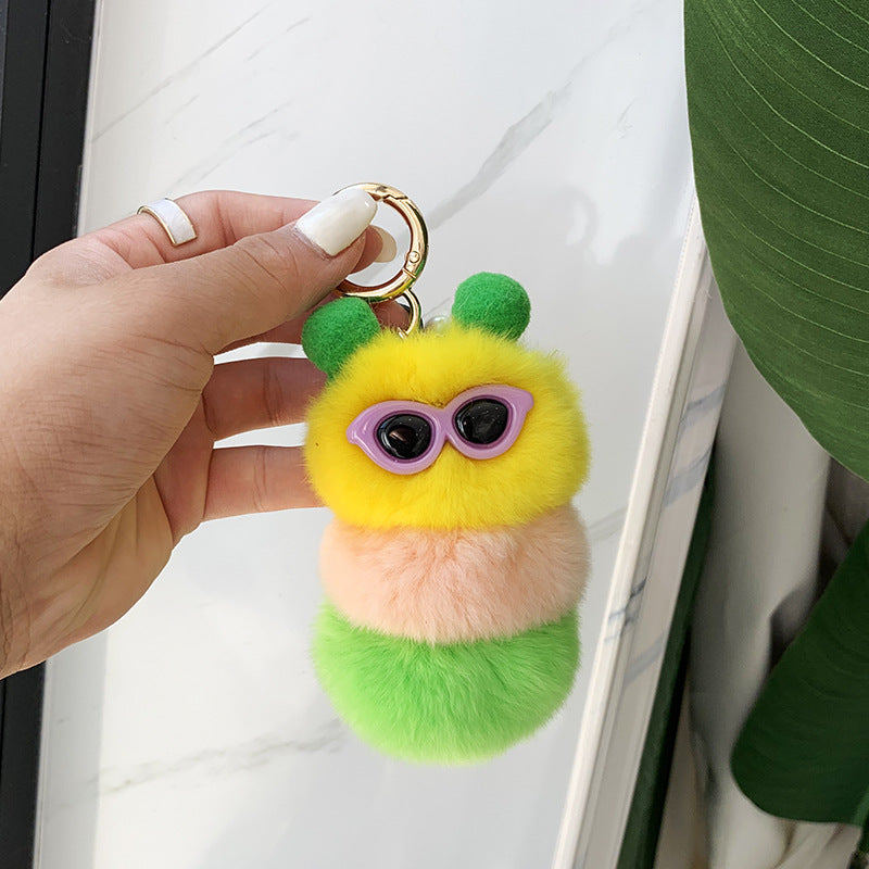 REX RABBIT HAIR UGLY CUTE CATERPILLAR FUR ACCESSORY