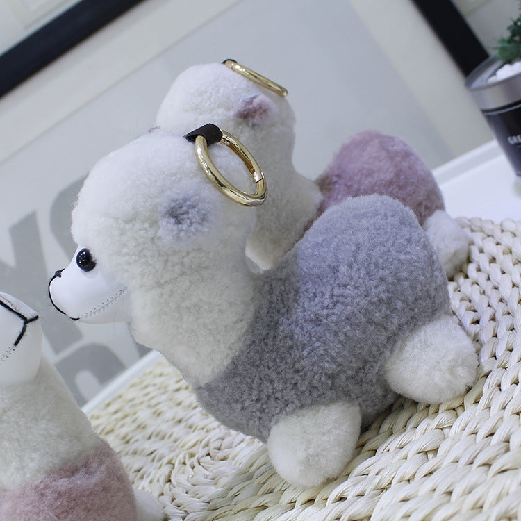 ALPACA FUR BAG CHARM KEYCHAIN ACCESSORY