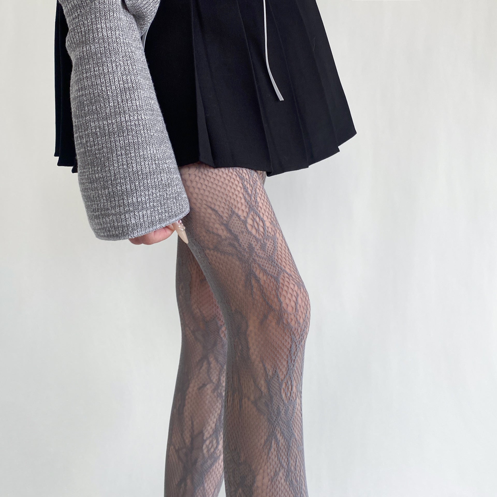 FASHION FLORAL VINTAGE VINE HOLLOW LACE BOTTOM PANTYHOSE LOLITA PANTYHOSE