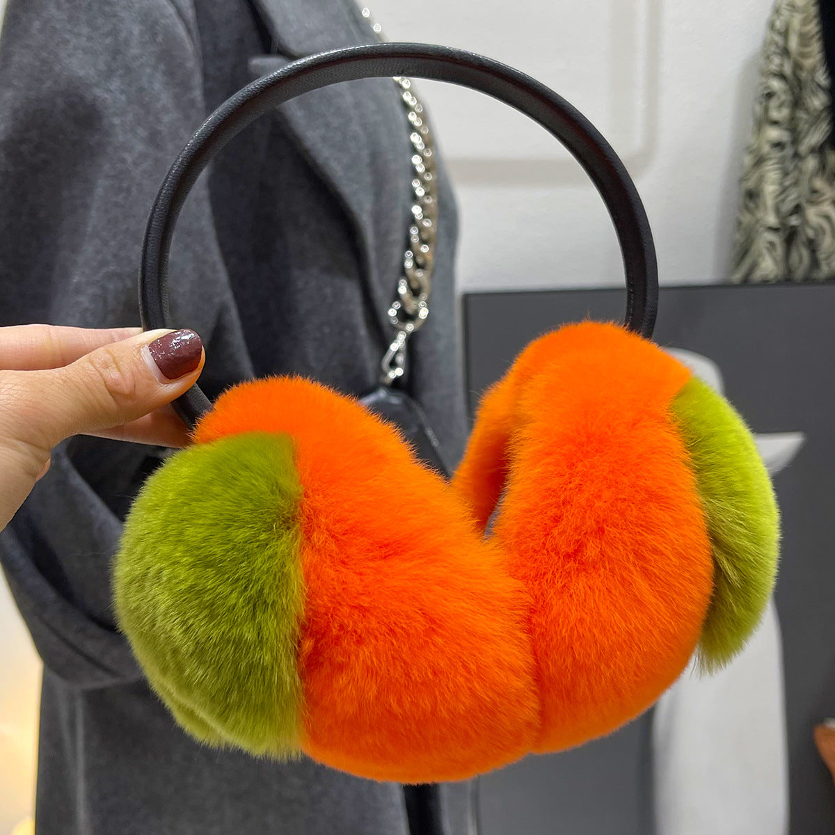 COZY REAL RABBIT FUR EAR MUFFS - WINTER WARMTH